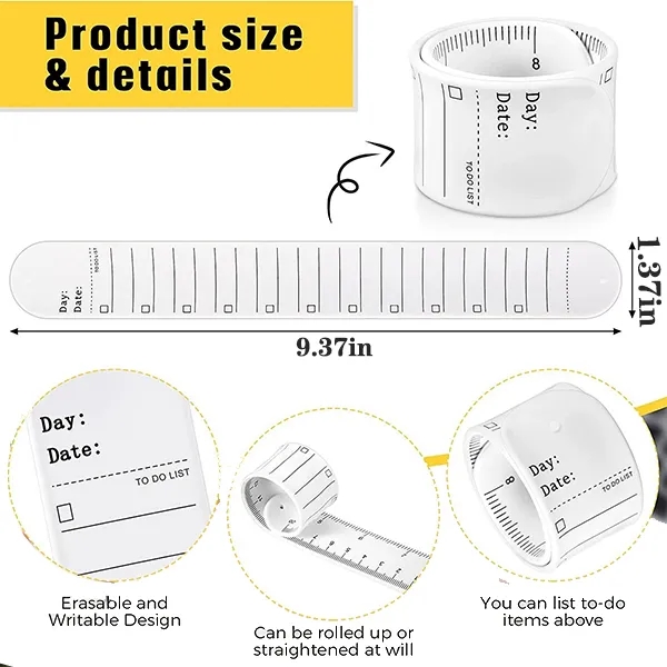 Silicone Reusable Writable Memo Wristband Ruler 3