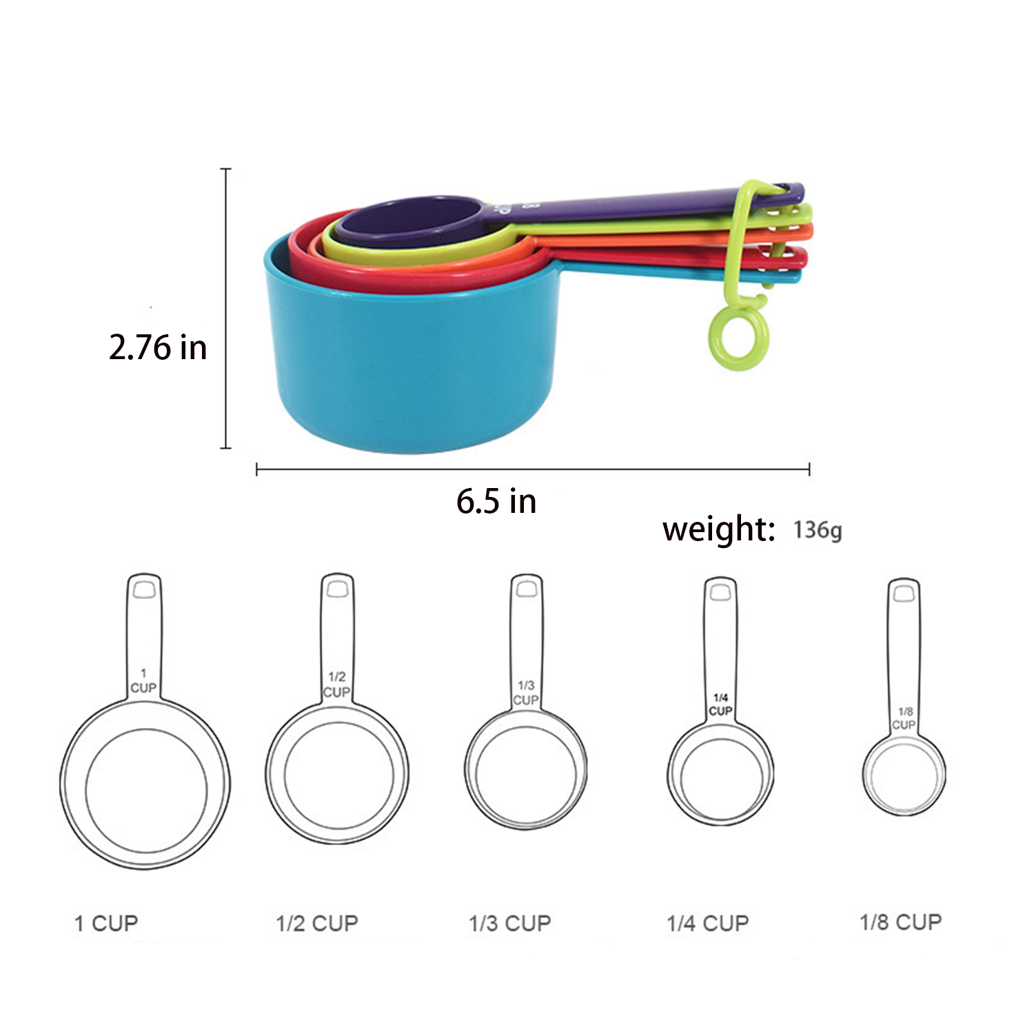 Plastic Measuring Cups and Spoons Set 1
