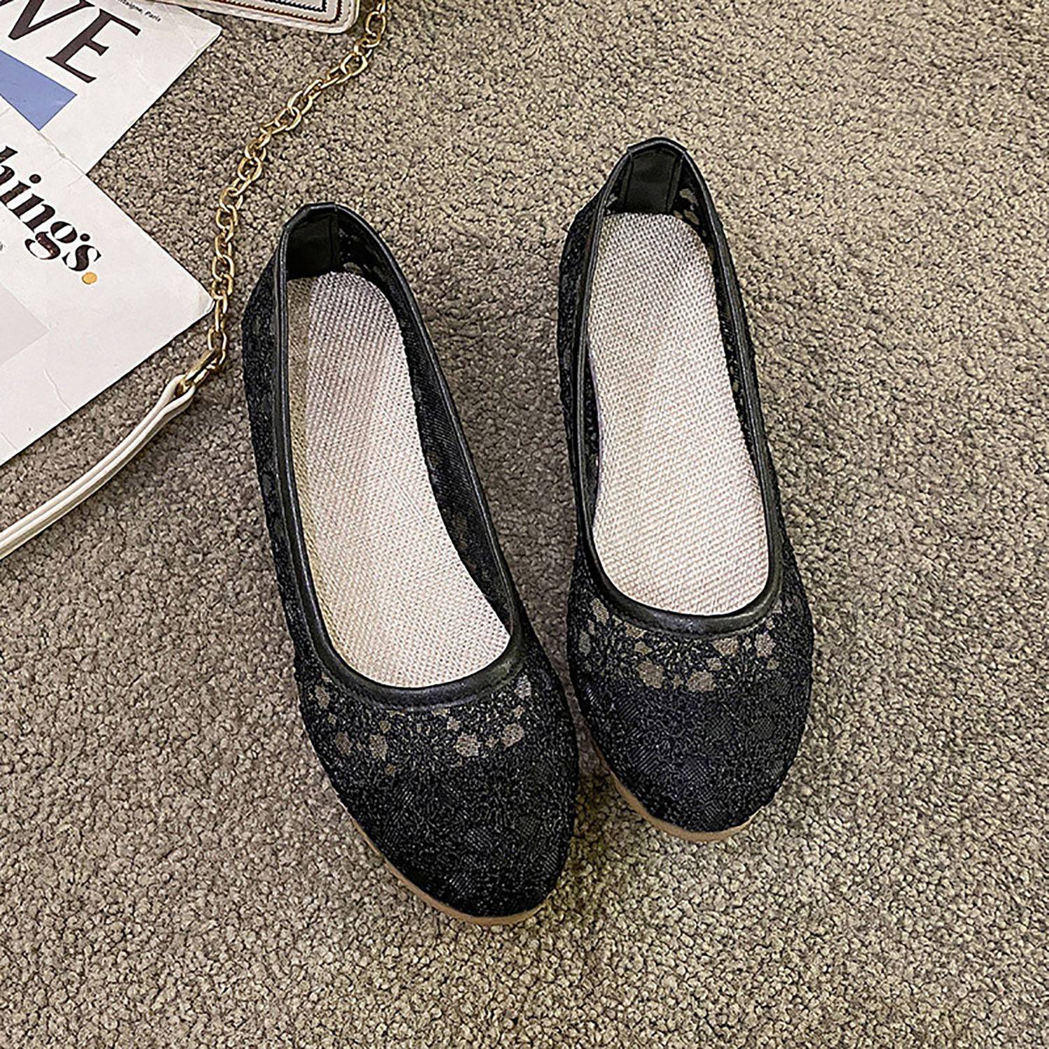 Women Floral Lace Ballet Flats 5