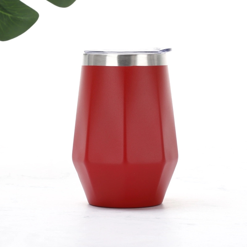 12 oz Diamond Shape Stainless Steel Stemless Wine Glasses 21