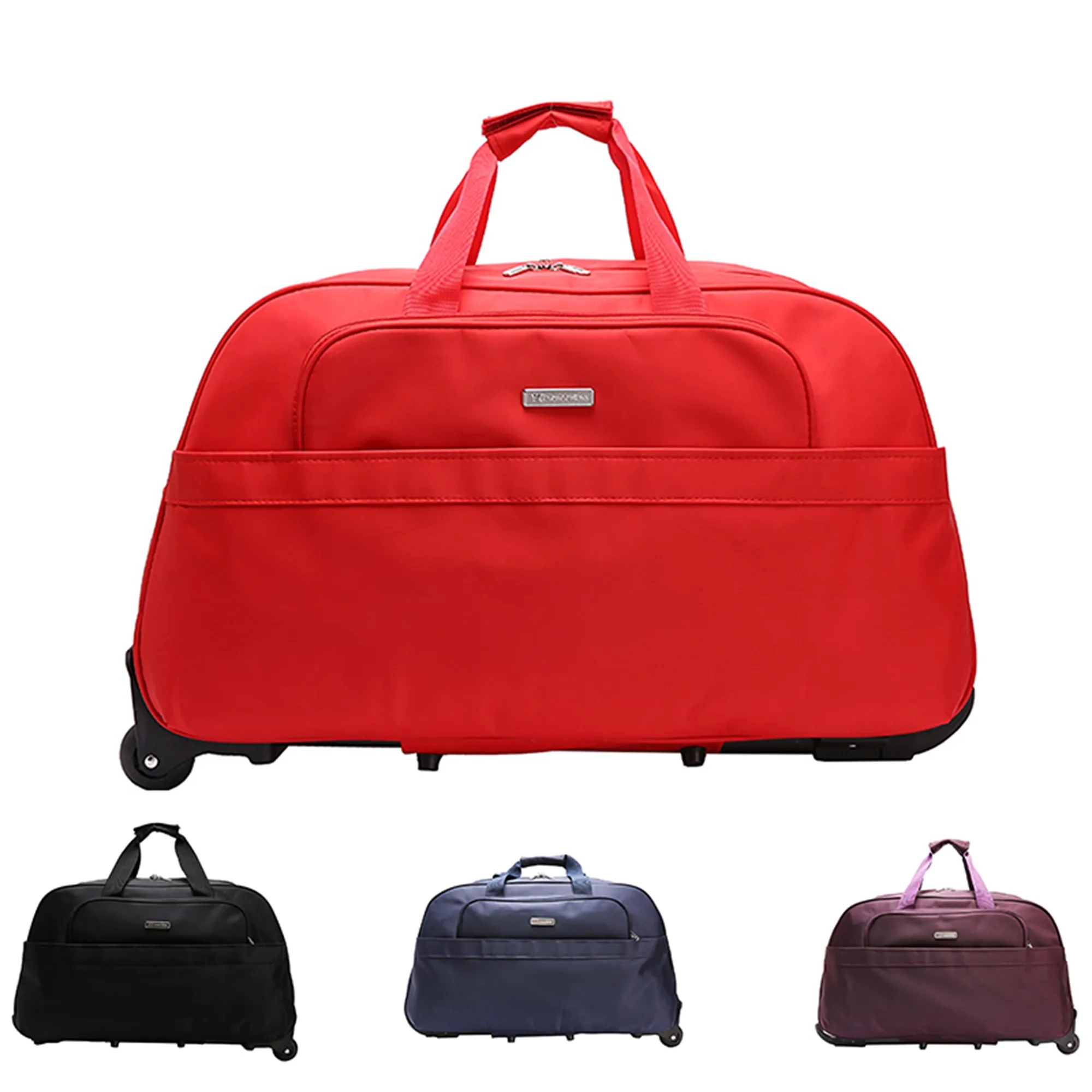 Large Wheeled Travel Duffel Bag With Pull Rod