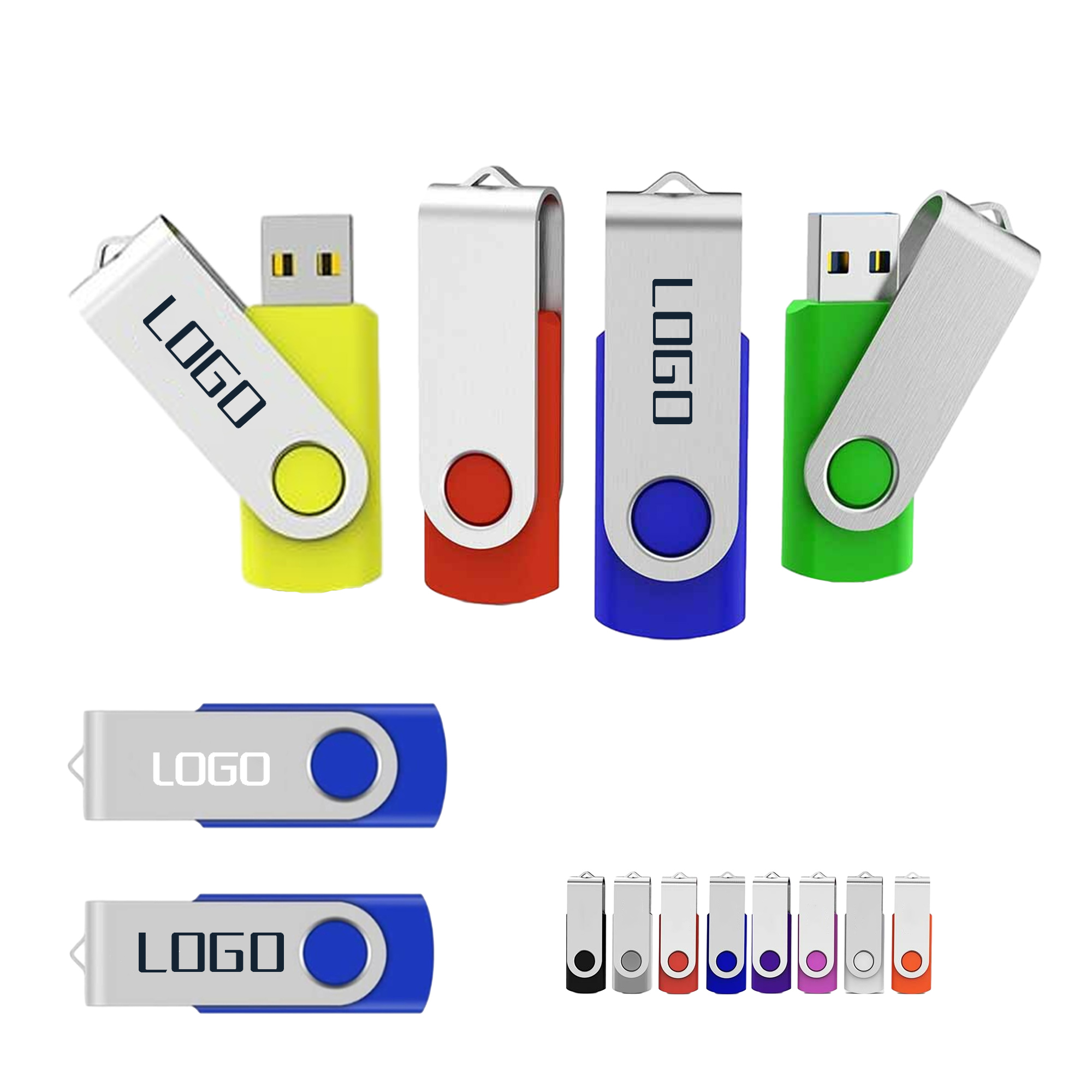 MOQ100 PCS 2GB USB Flash Memory Rotate Stick Drive 1