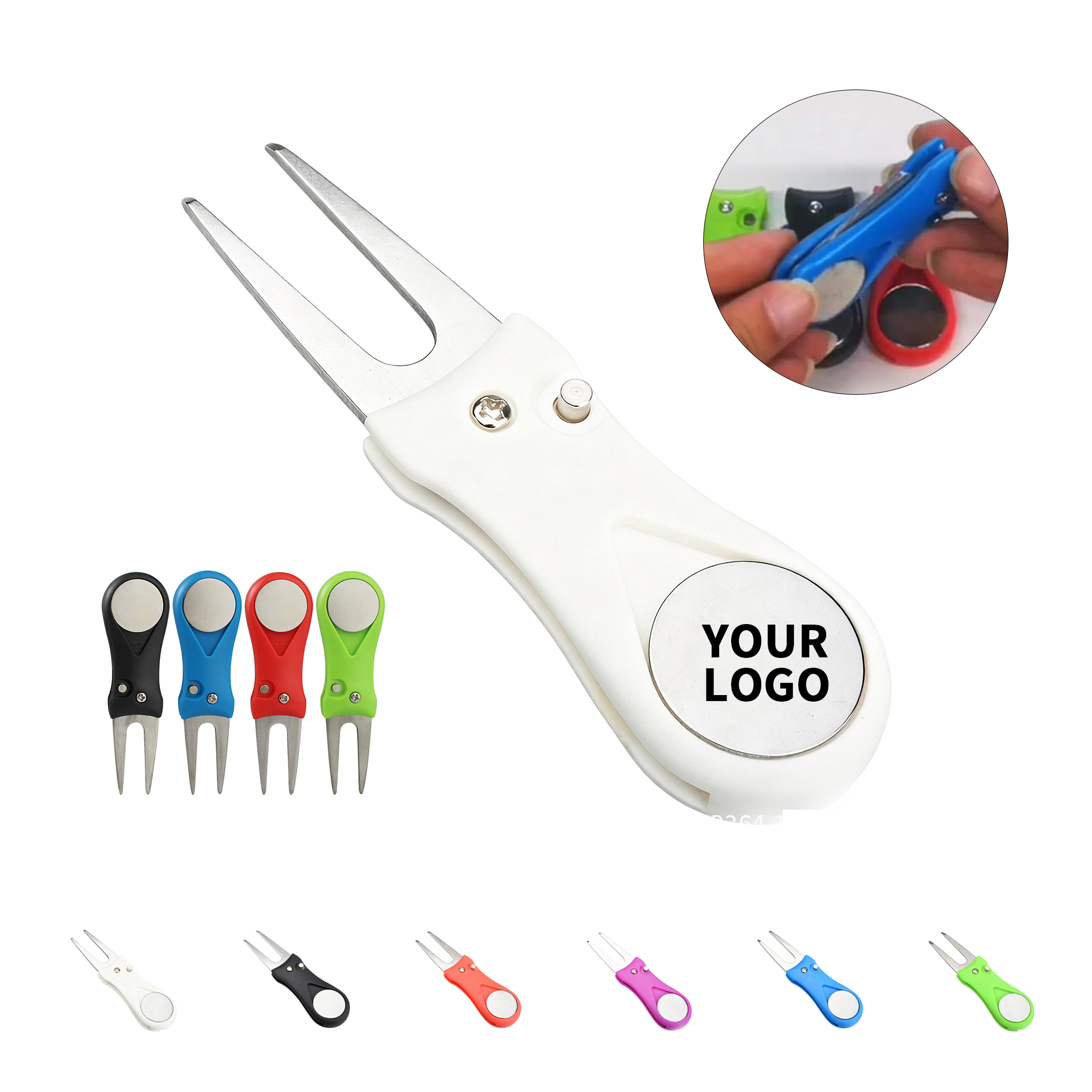 Foldable Divot Repair Tool With Magnetic Ball Marker 6