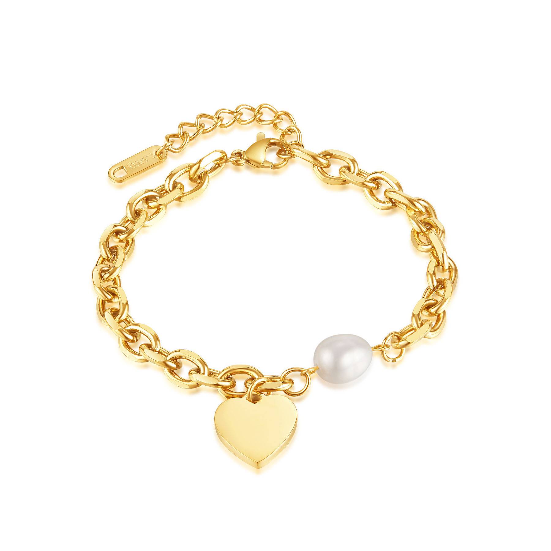 Titanium Steel Love Pearl Bracelet 3