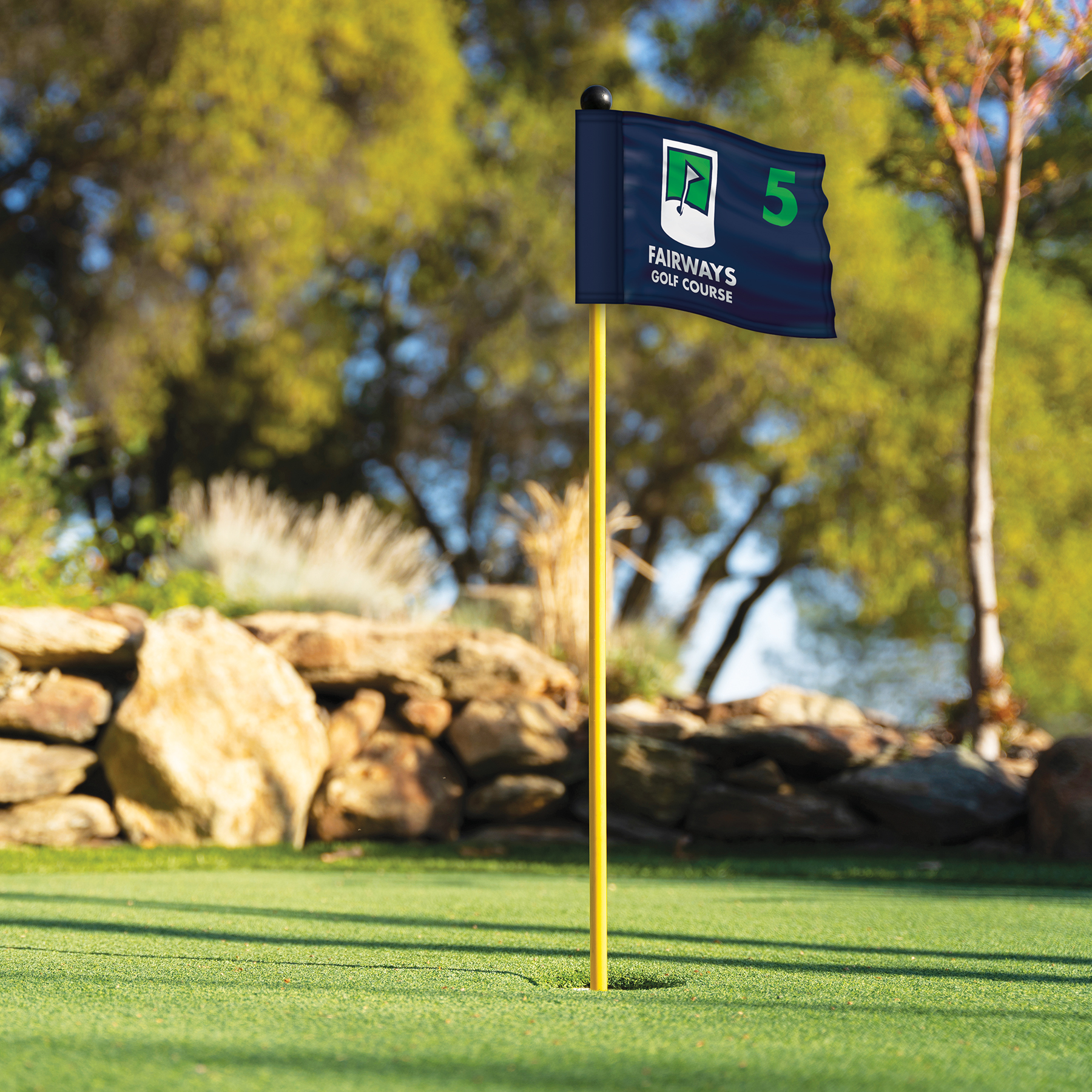 6" x 8" Double Sided Golf Flag with Tube 12