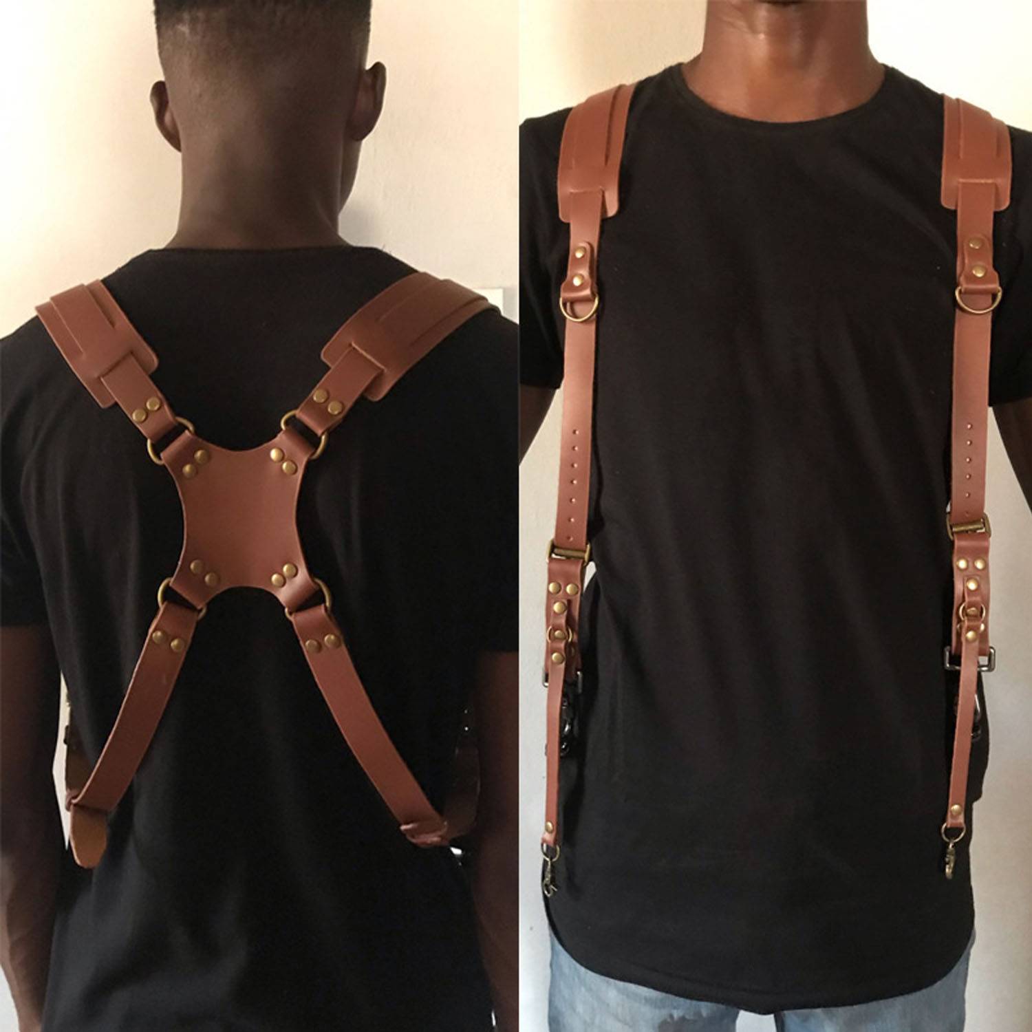 Genuine Leather Dual Shoulder Camera Strap 6