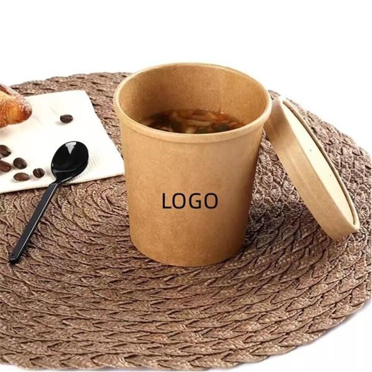 26OZ Kraft soup cup with lid 3