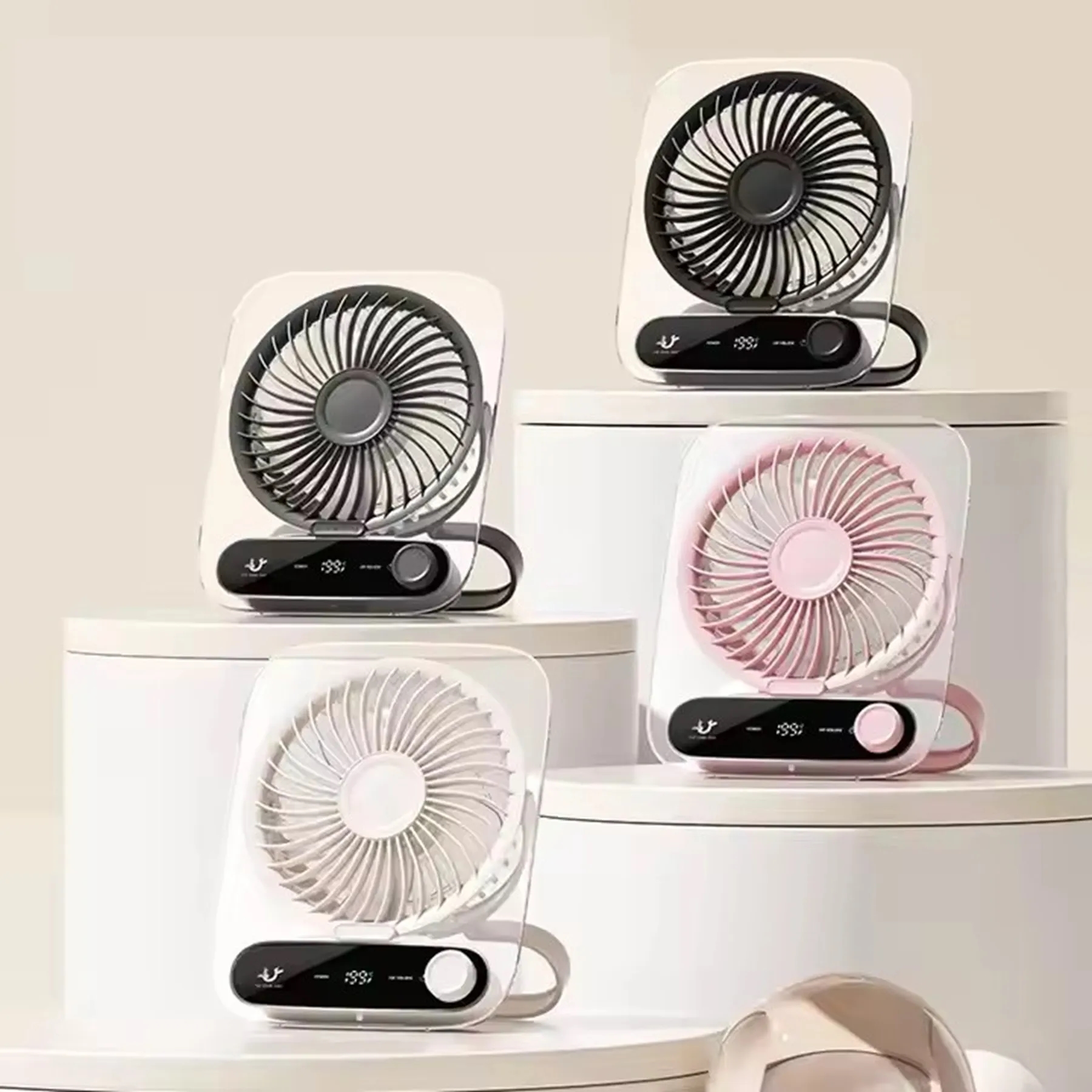 3000 mAh Ultra-thin Digital Display Portable Desktop Fan 6