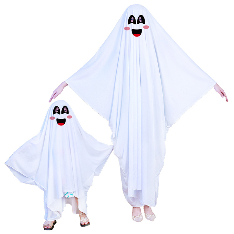 Halloween White Ghost Cloak Costume for Adult Kids Cosplay 1