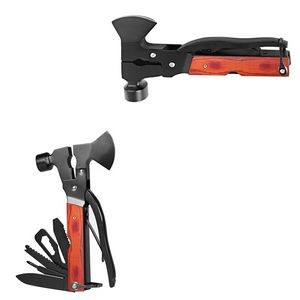 Wooden Panel Multi Emergency Hammer With Axe Essential Tools 6