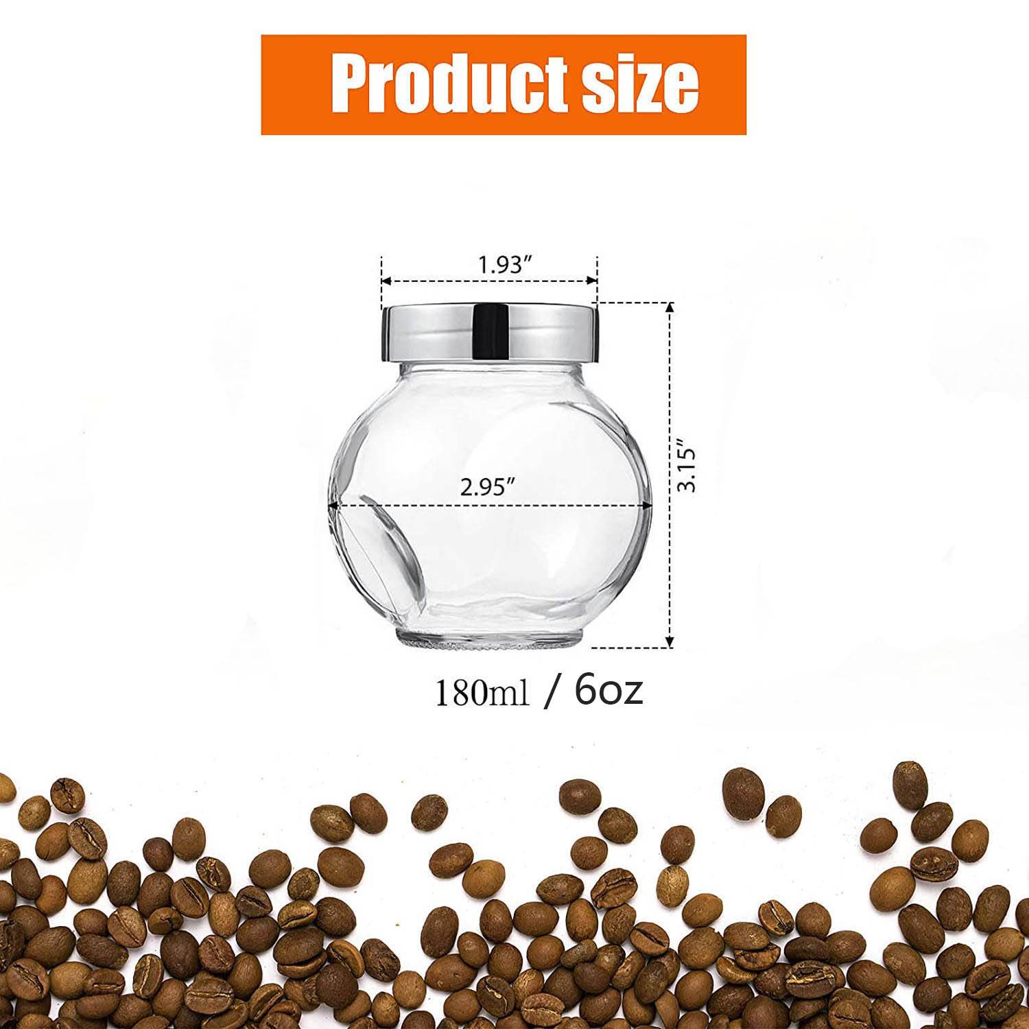 6oz Airtight Glass Food Storage Jar w/ Lid 4