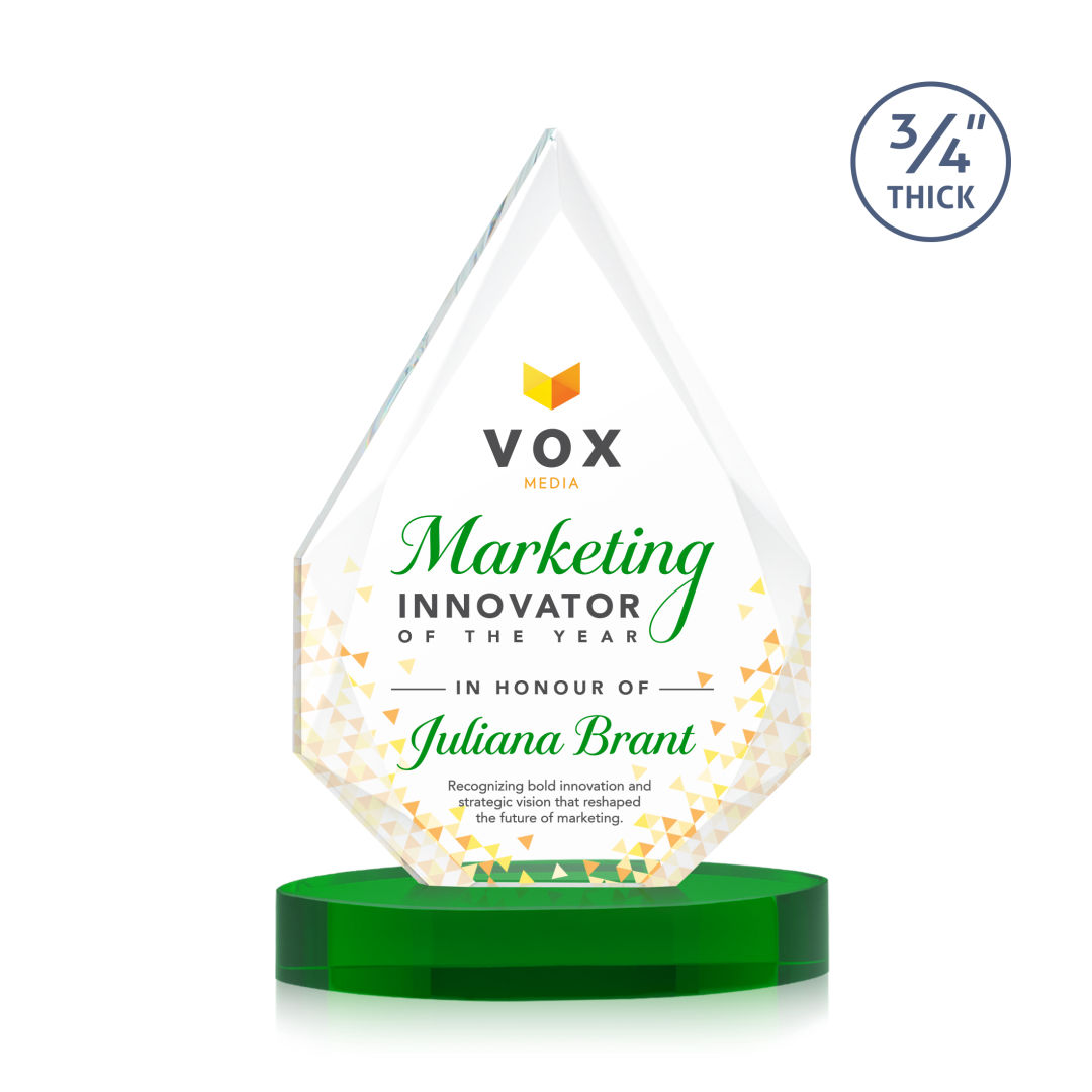 Hawthorne VividPrint™ Award on Alberton Base - Green 2