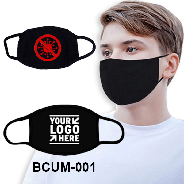 Black Cotton Reusable Face Mask 3