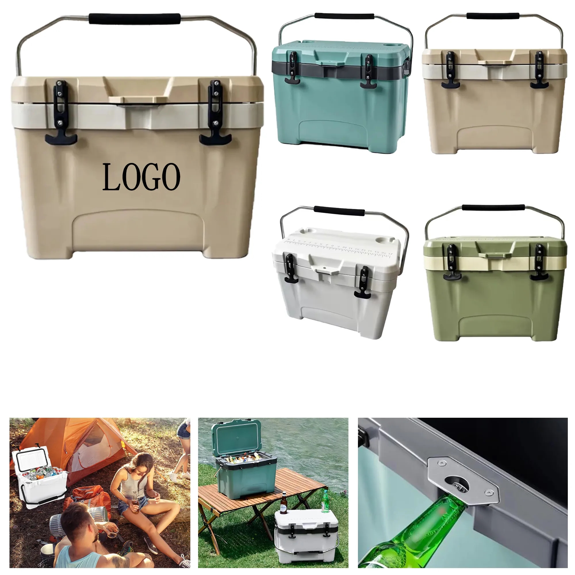 Portable Picnic Cooler Box 20.9" x 13" x 15" 3