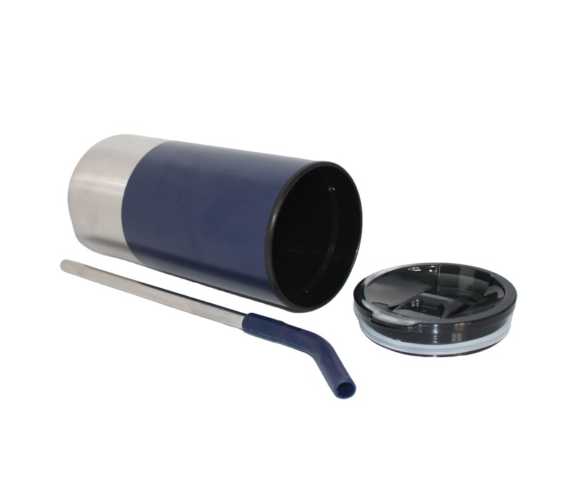 Vacuum Stainless Steel Tumbler with Straw, 18 oz. 12