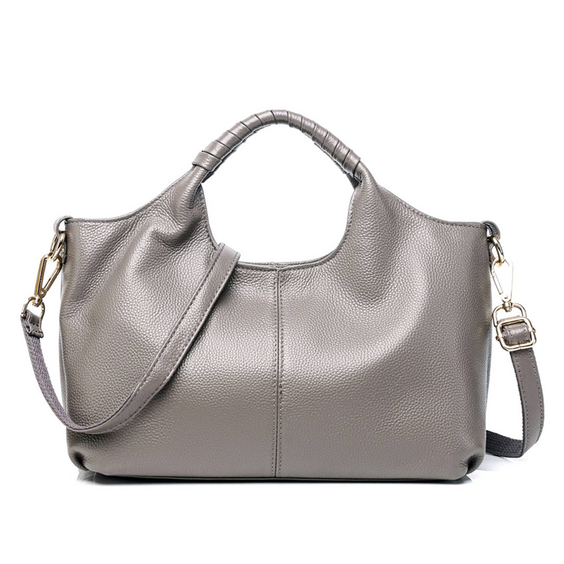 Genuine Leather Handle Satchel Shoulder Bag 6