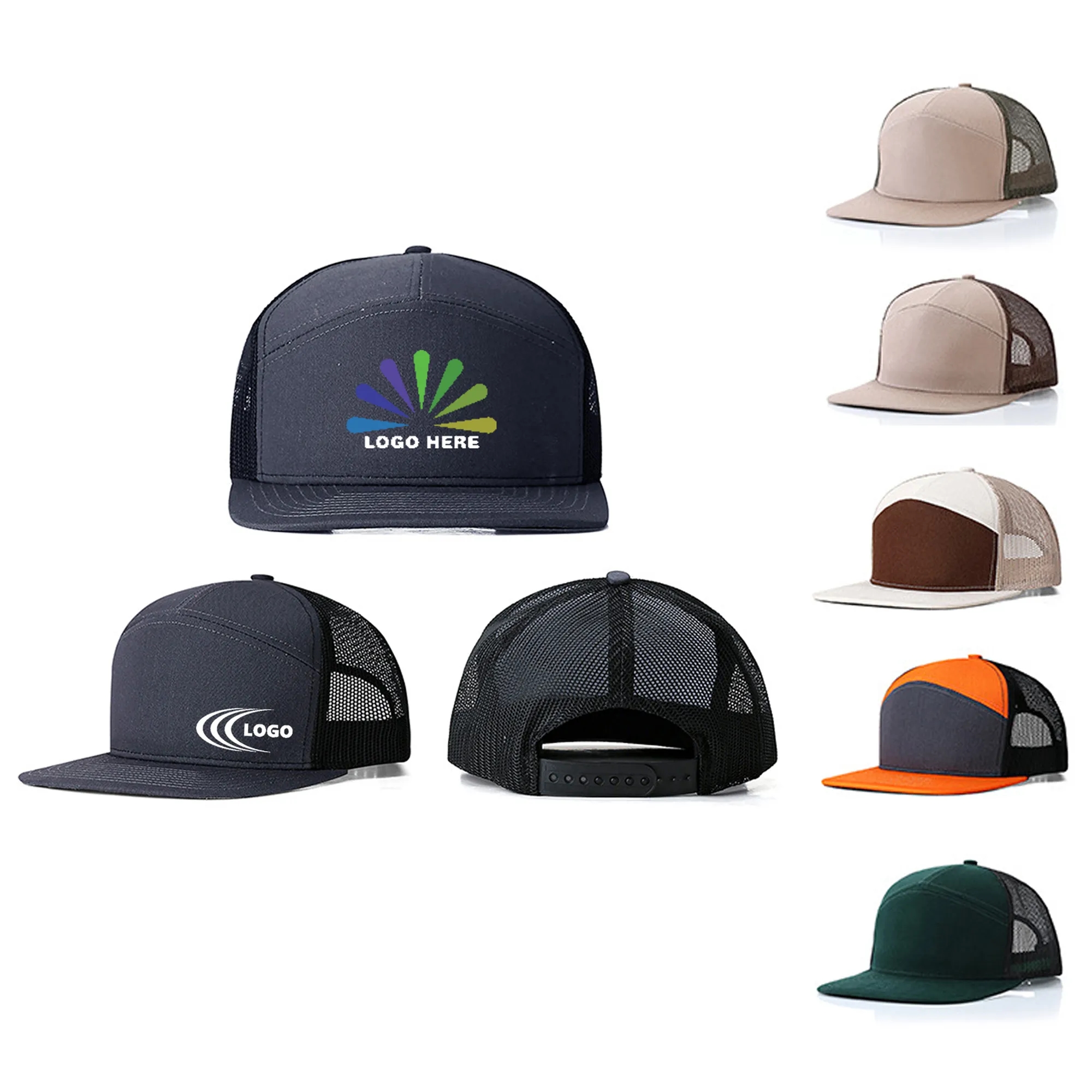 Flat Brim Mesh Breathable Baseball Cap MOQ 10PCS 3