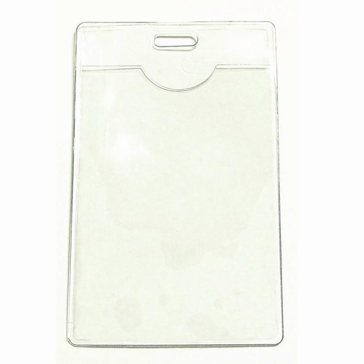 Clear vinyl vertical badge holder .