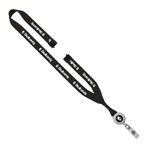 3/4" Polyester Lanyard with Metal Crimp & Retractable Badge Reel 153