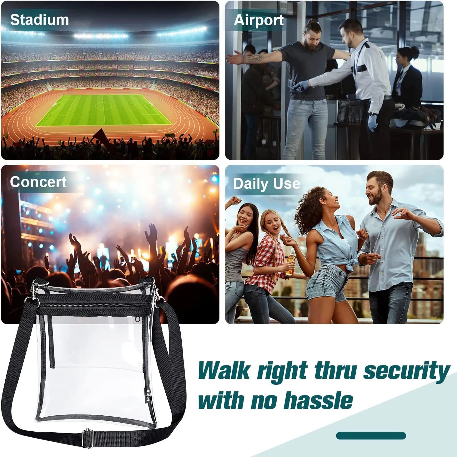 Stylish PVC Clear Waterproof Hand Bag 3