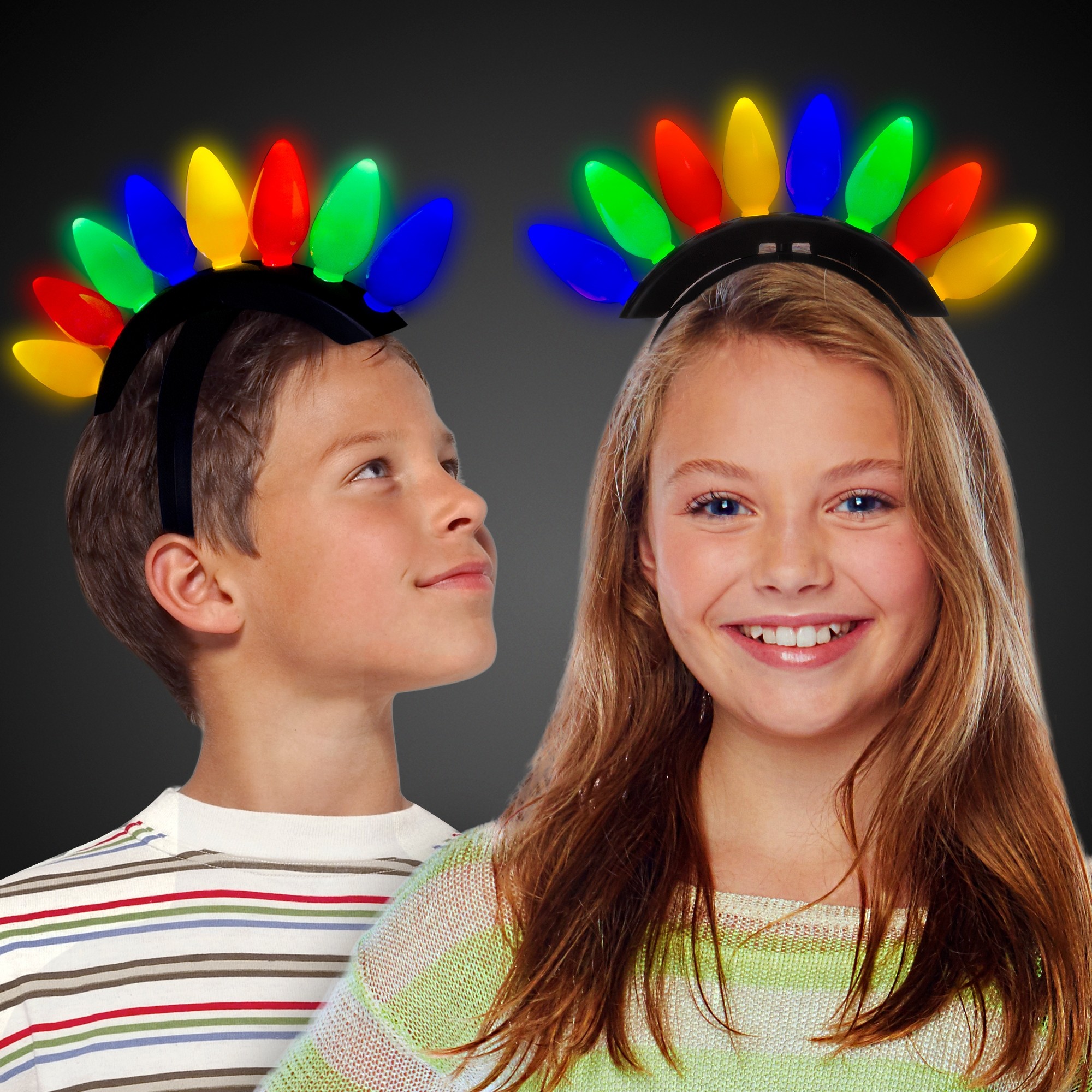Christmas Bulb LED Mohawk Headband 2