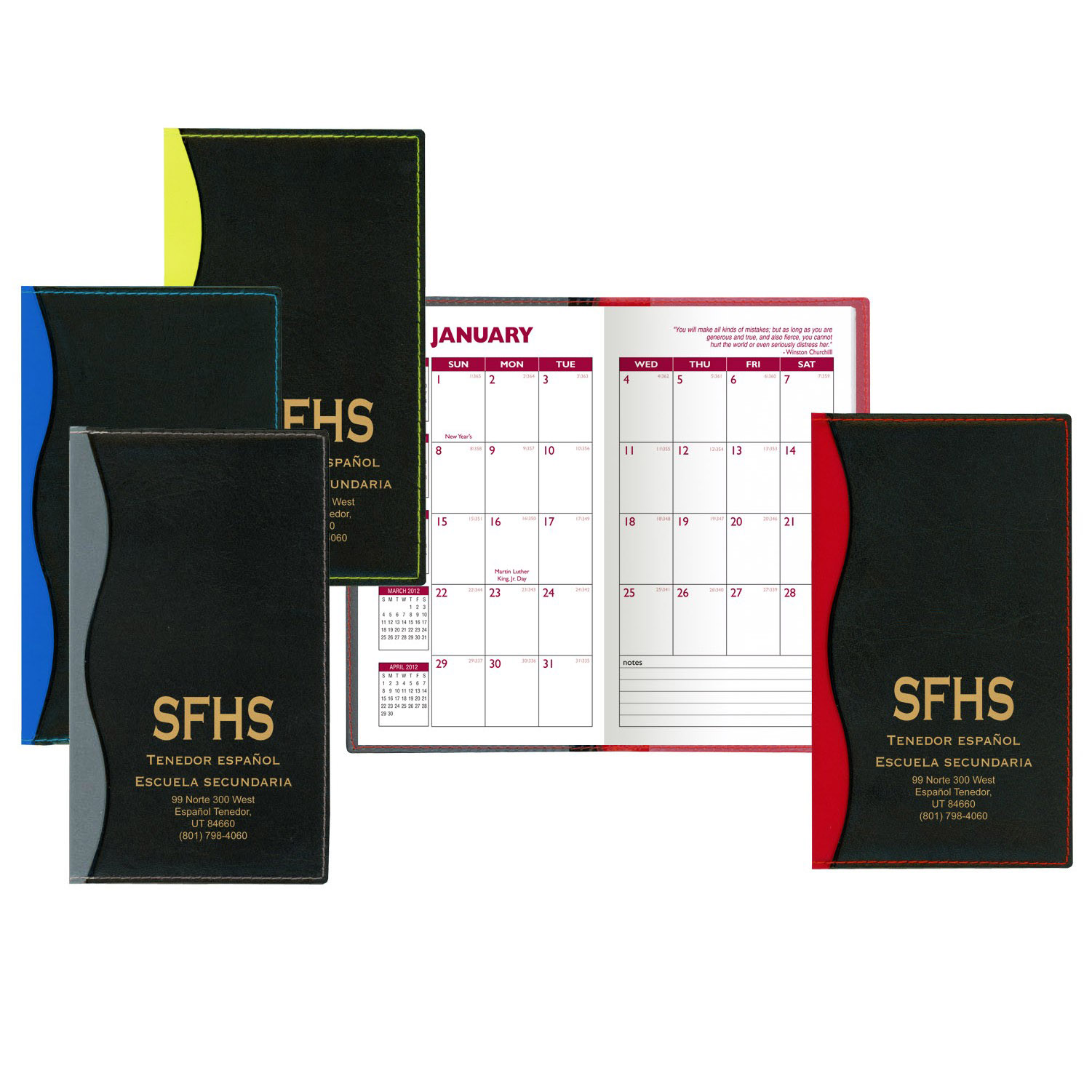 Soft Cover 2 Tone Vinyl Holland Series Monthly Planner / 2 Color 2