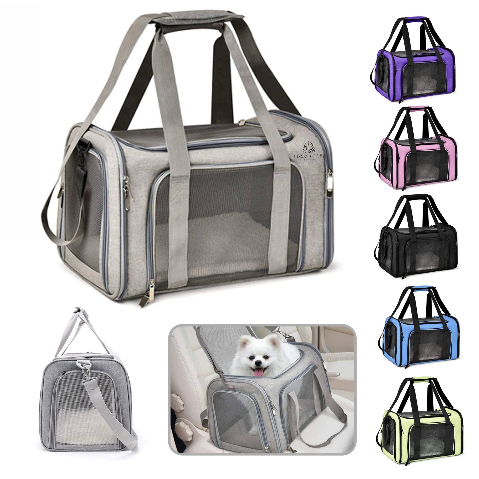 Folding Breathable Travel Pet Carrier Tote Bag 5