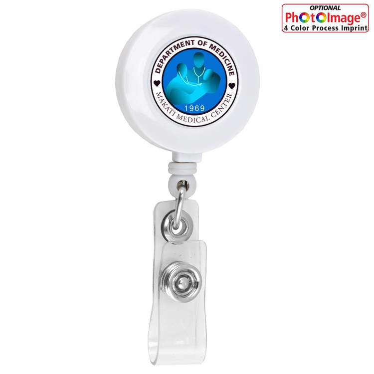 "Bellefontaine VL" 30" Cord Round Retractable Badge Reel and Badge Holder with Rotating Alligator Cl 5