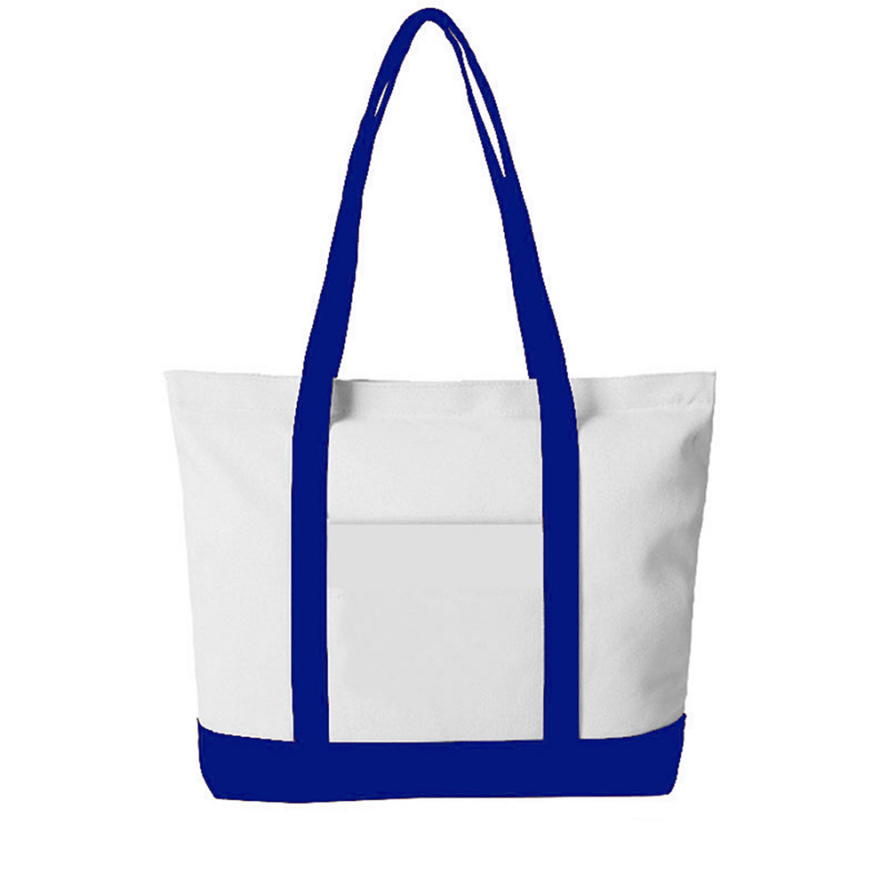 Large-Size Portable Canvas Boat Tote Bag with Front Pocket, custom tote bag with logo imprint 4