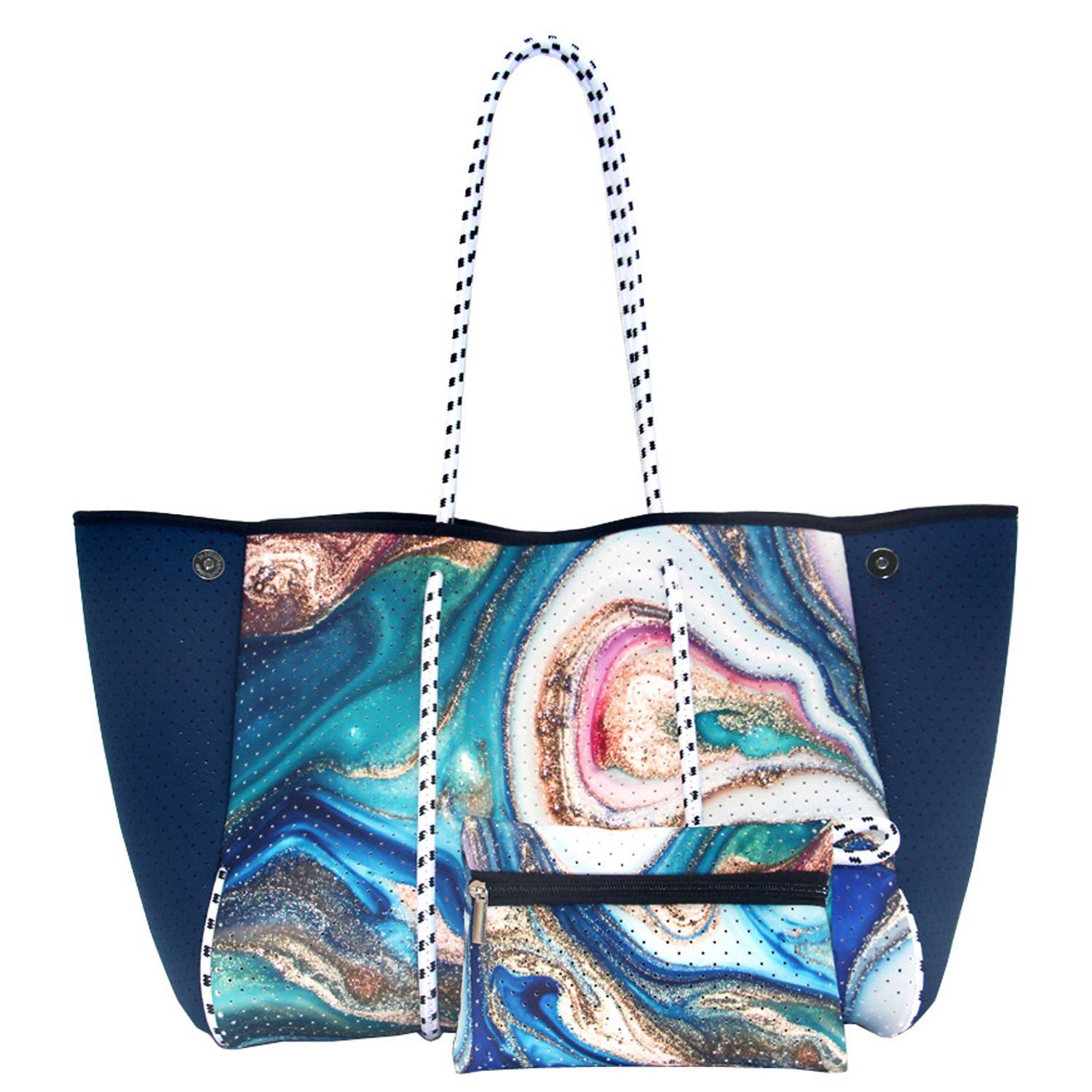 Women's Neoprene Tote Bag w/ Pocket for Beach Travel 5