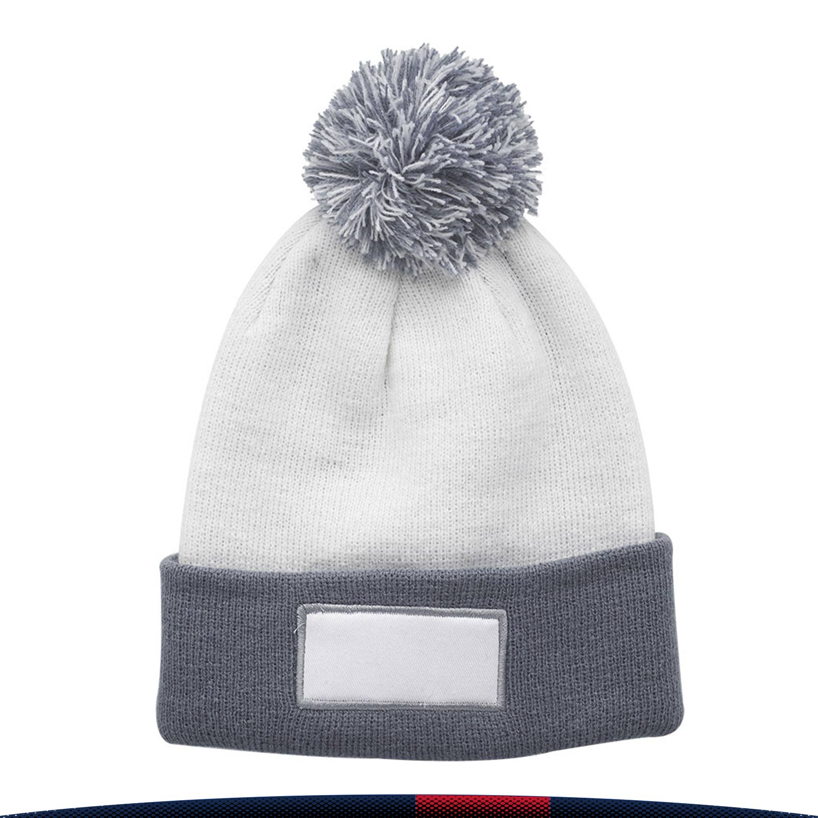 Haines Two-Tone Knitted Pompom Beanies 7