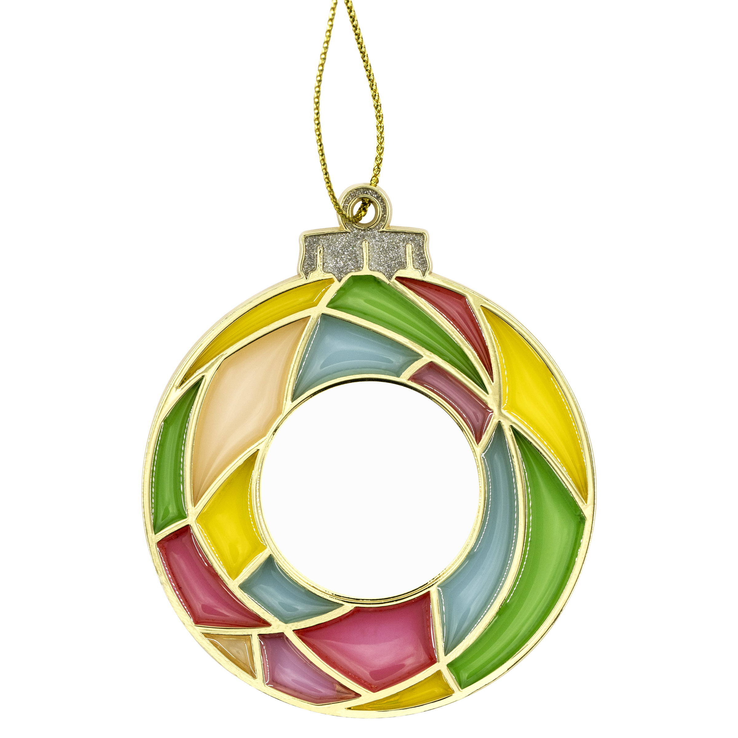 Stained Glass Bulb Holiday Ornament 9