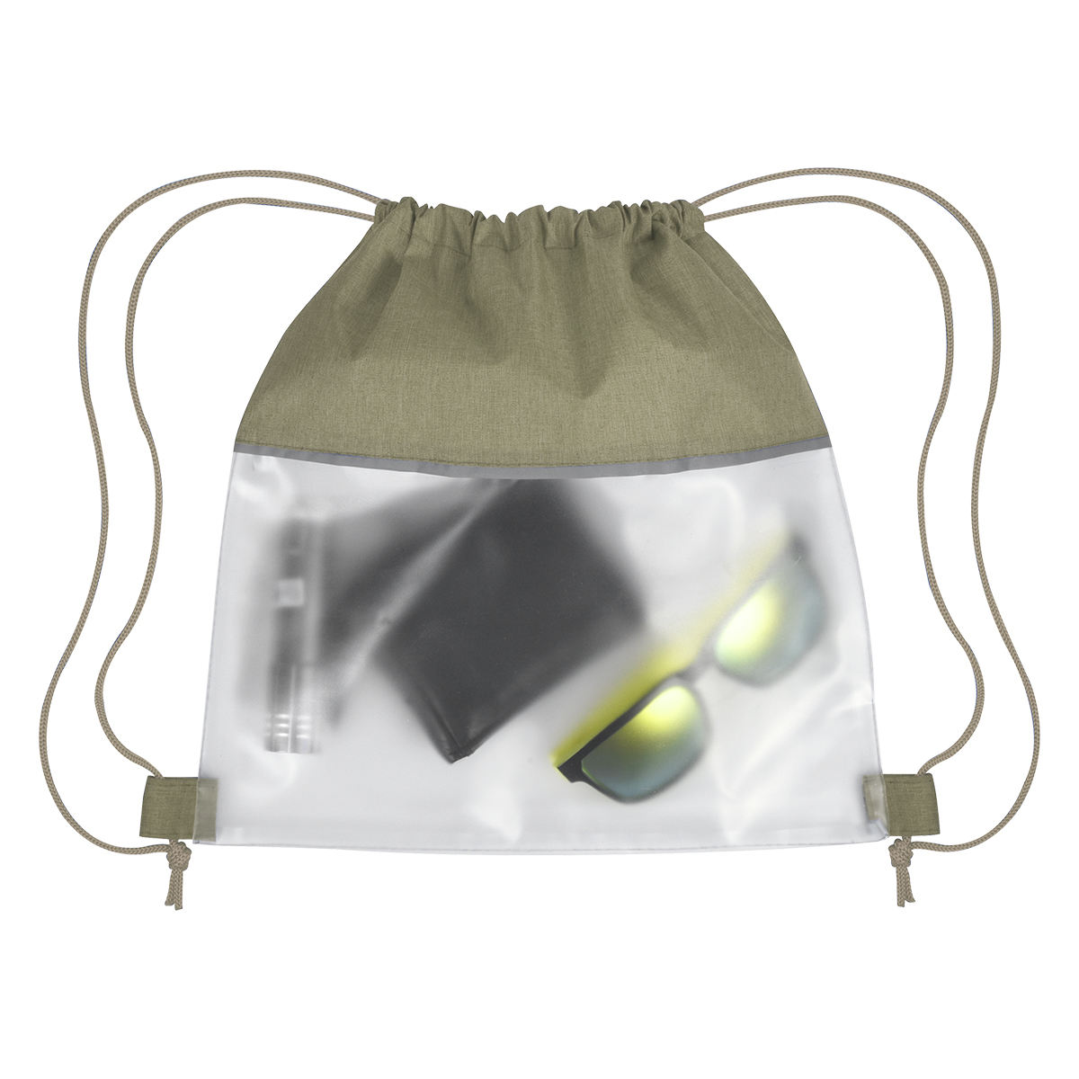 Reflective Heathered Frost Drawstring Bag 3