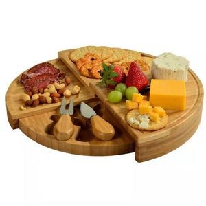 Bamboo Board For Appetizers With Cheese Tools 2