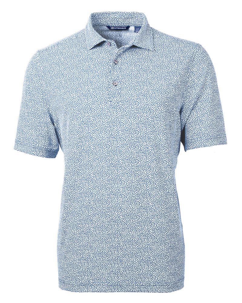 Cutter & Buck Virtue Recycled Botanical Print Featherlight Pique Mens  Polo 35
