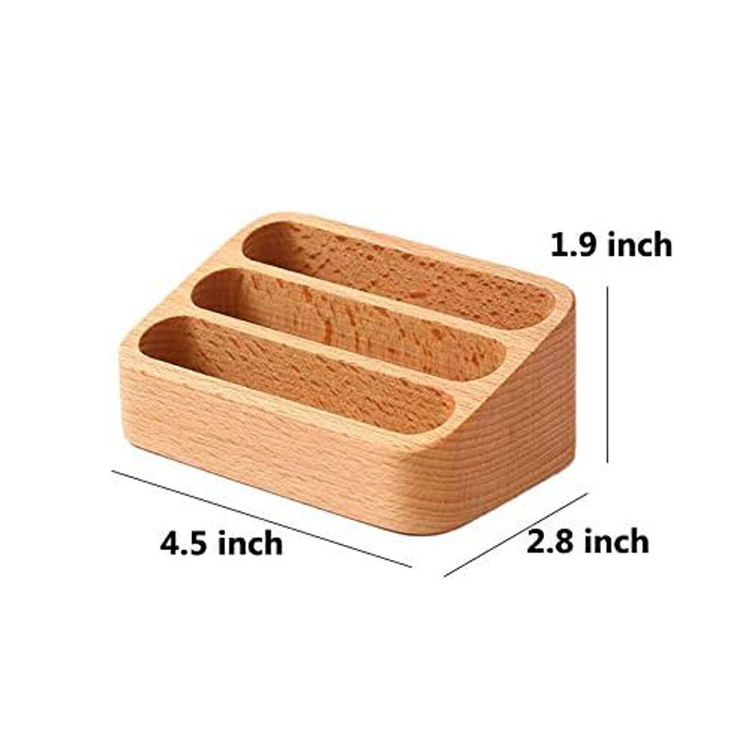 3 Slots Wood Business Desktop Card Holder 1