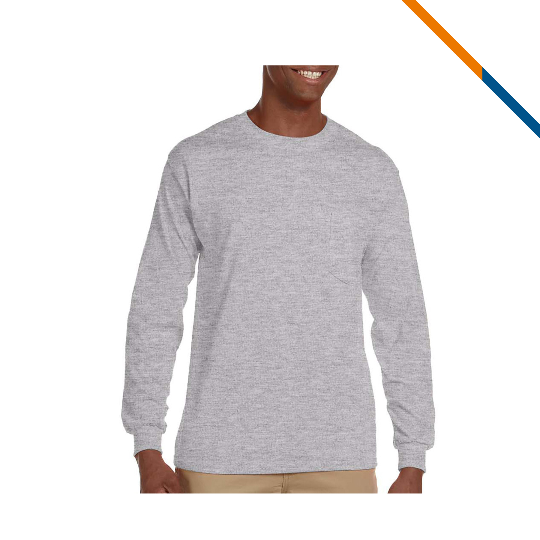 Gildan® 6.1oz 100% Cotton Preshrunk Long Sleeve Adult T-Shirts 4