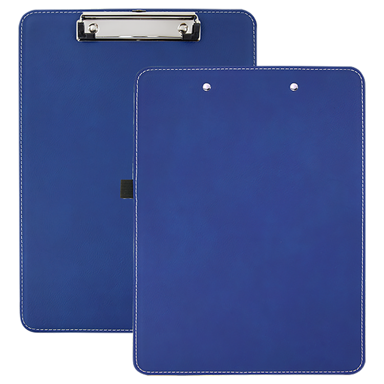 9" x 12 1/2" Blue/Silver Leatherette Clipboard 2