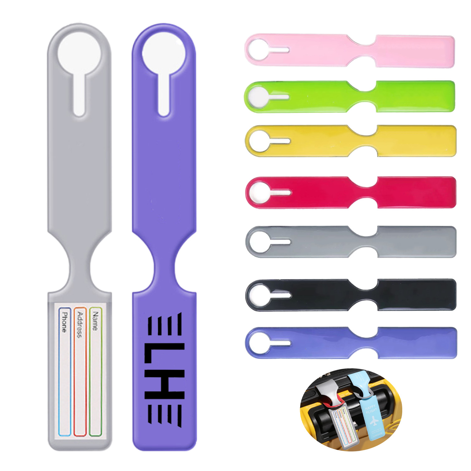 PVC Luggage Tag with Double Buckle and ID Panel 3