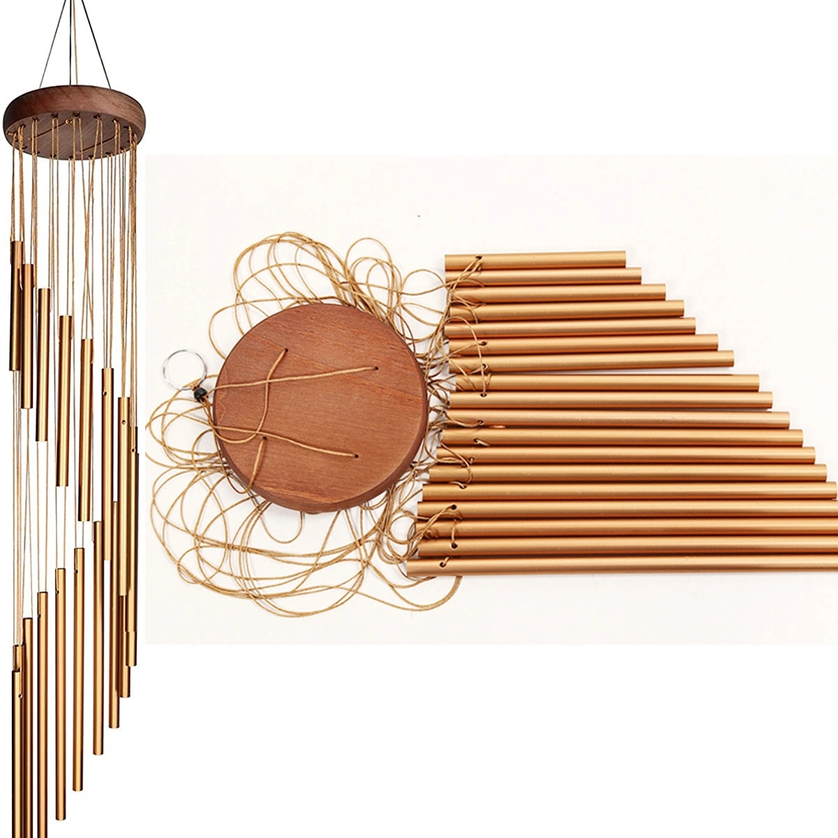 Gold Spiral Wind Chime with 18 Tubes 5