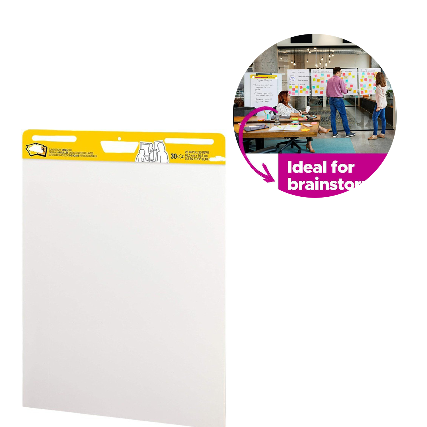 25"X30" 30 Sheets Sticky Easel Pad 10