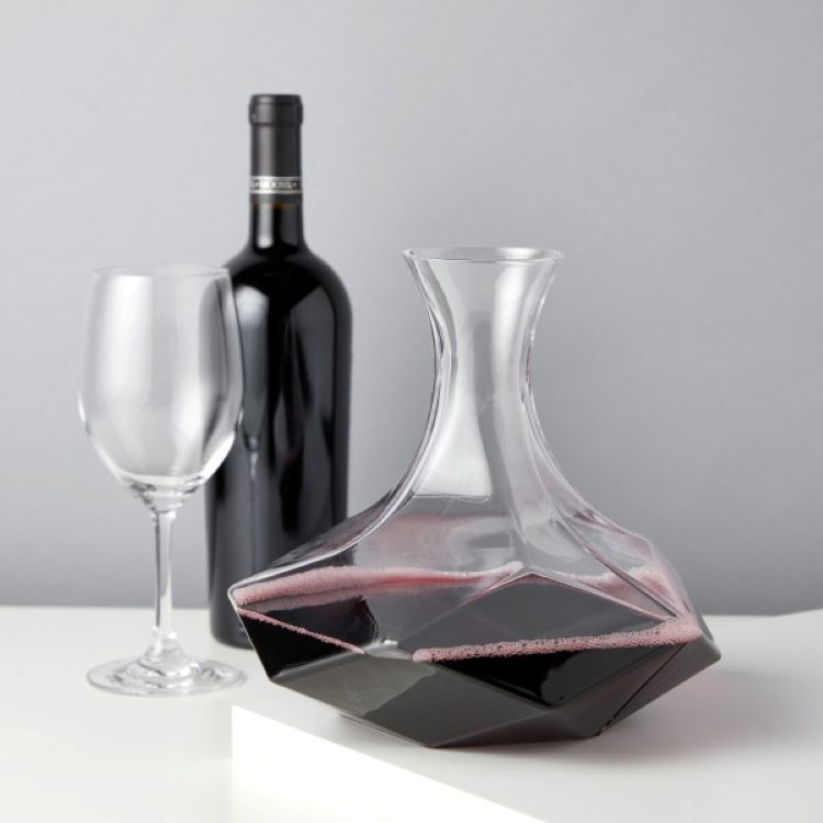Viski® Faceted Crystal Wine Decanter 1