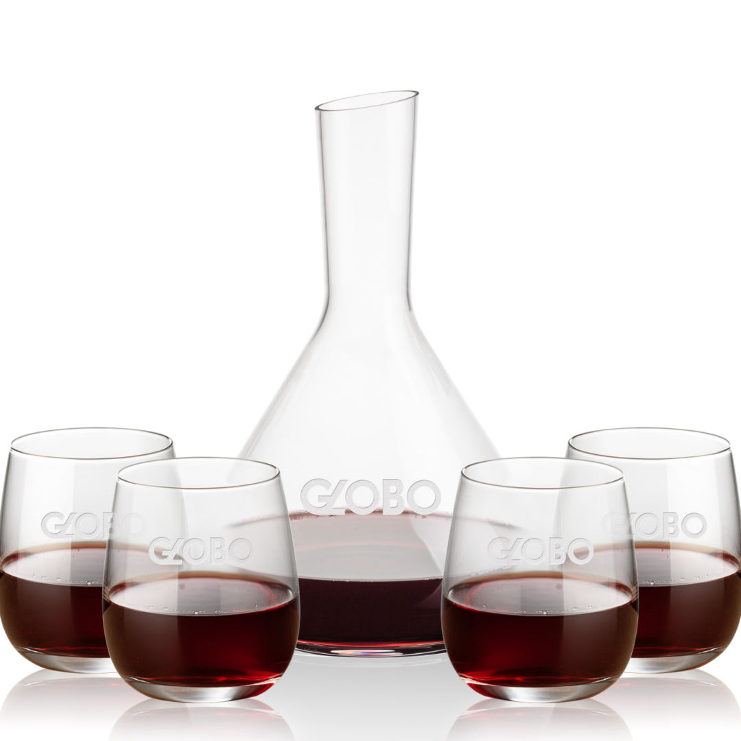 Terrassa Carafe & Crestview Stemless Wine 6