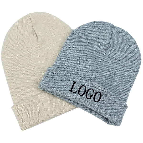 Embroidered Acrylic Knit Beanie with Cuff 19
