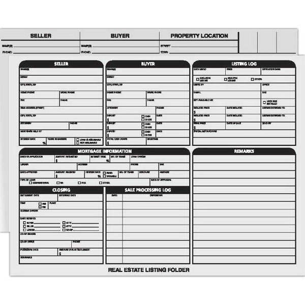 Real Estate Folder, Right Panel List, Letter Size, Gray 2