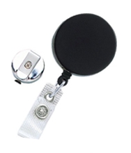 Heavy Duty Black/Chrome Combo Clip-on Badge Reel 1