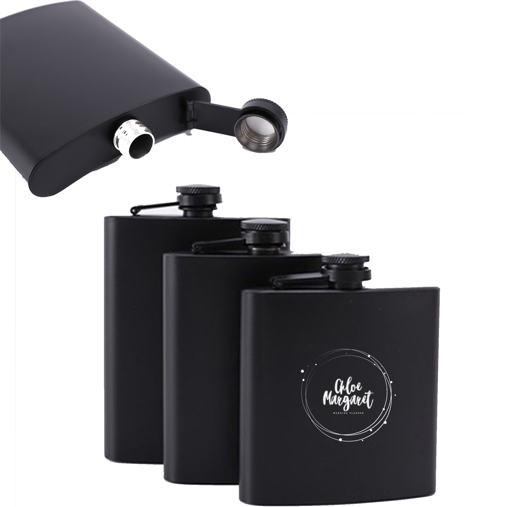 8 oz. Stainless Steel Hip Flasks Wine Bottle, custom water bottle with logo imprint 2