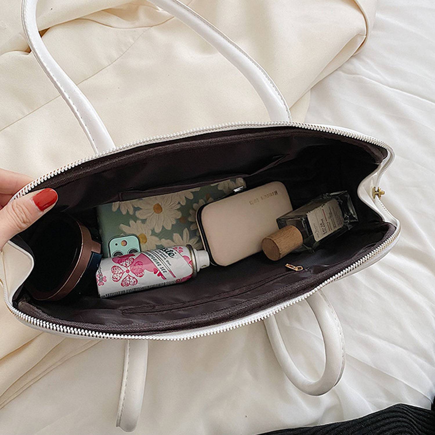 Women's PU Leather Shoulder Bag w/ Zipper 9