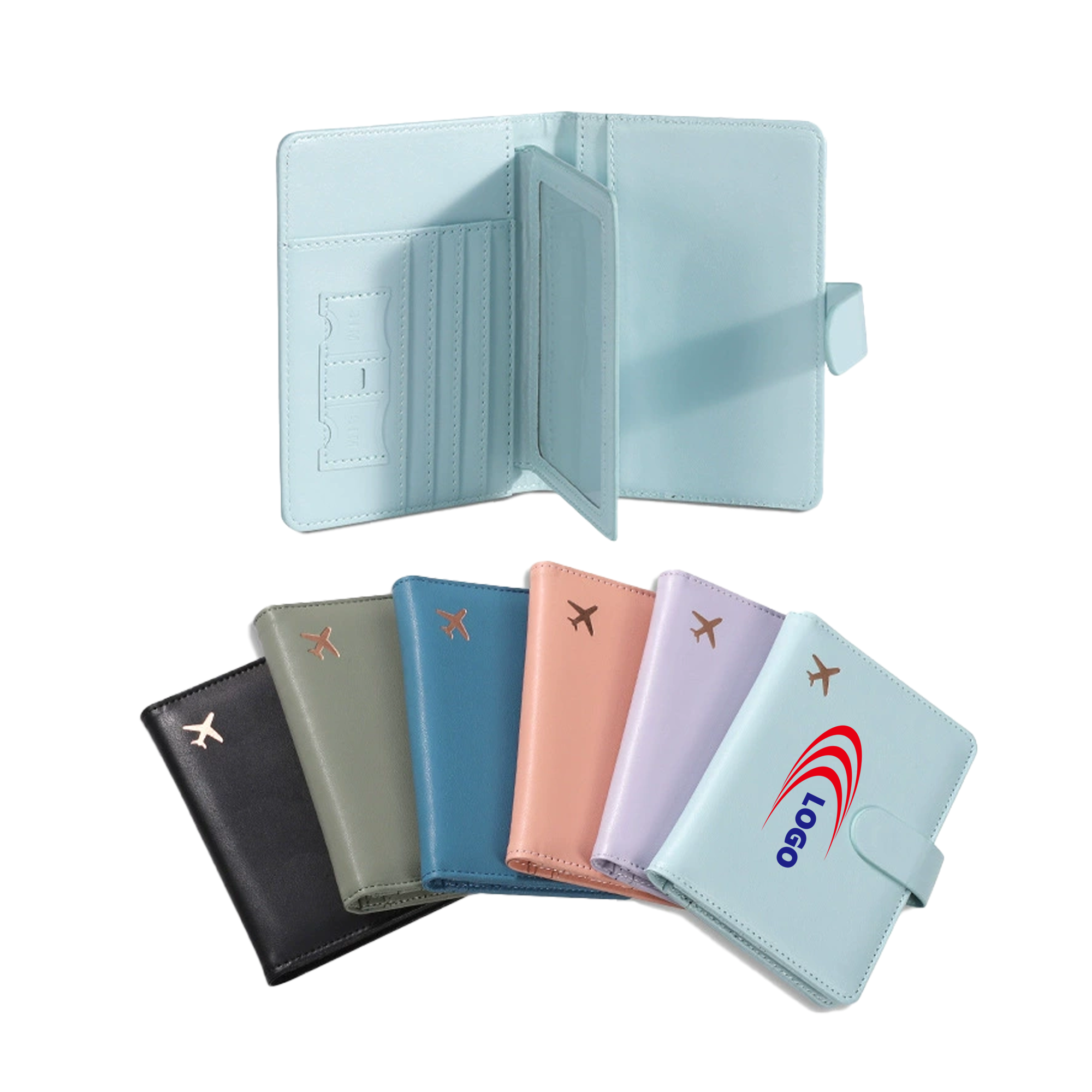 Multi-Functional PU Passport Wallet Multi-Card Document Protector 2