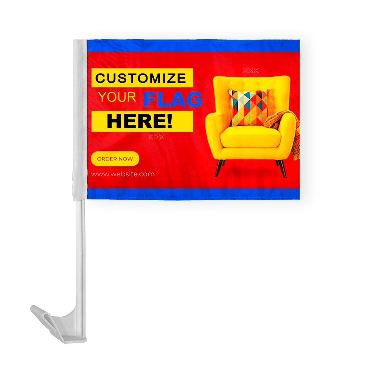 Custom Digital Car Flag - ePoly 12" x 16" 2